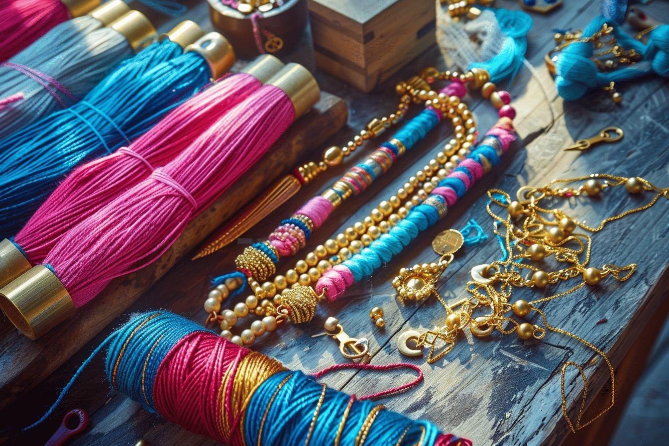 Assortiment de bijoux et accessoires en couleurs vives