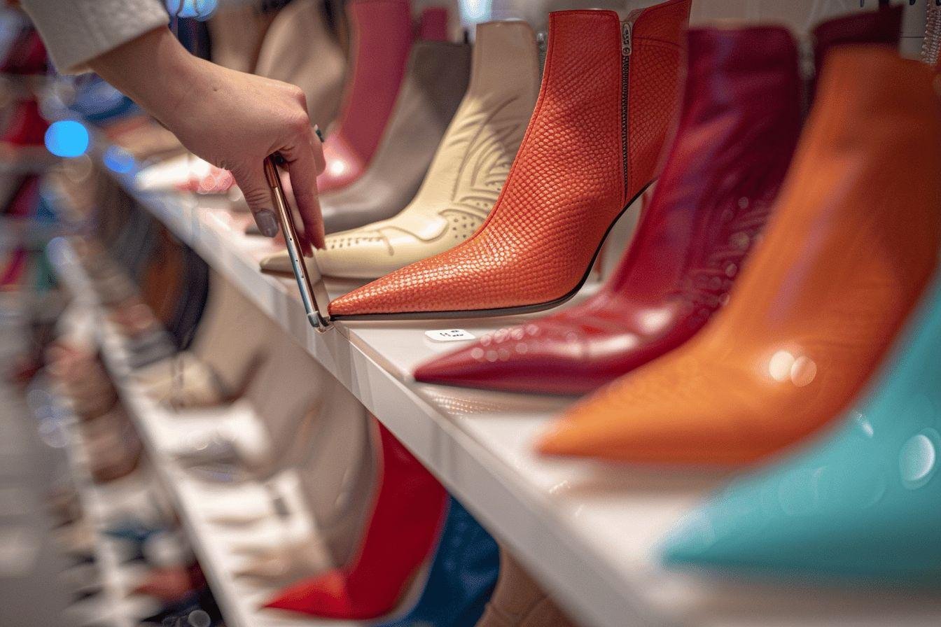 Image gros plan de chaussures de couleurs vives sur une étagère