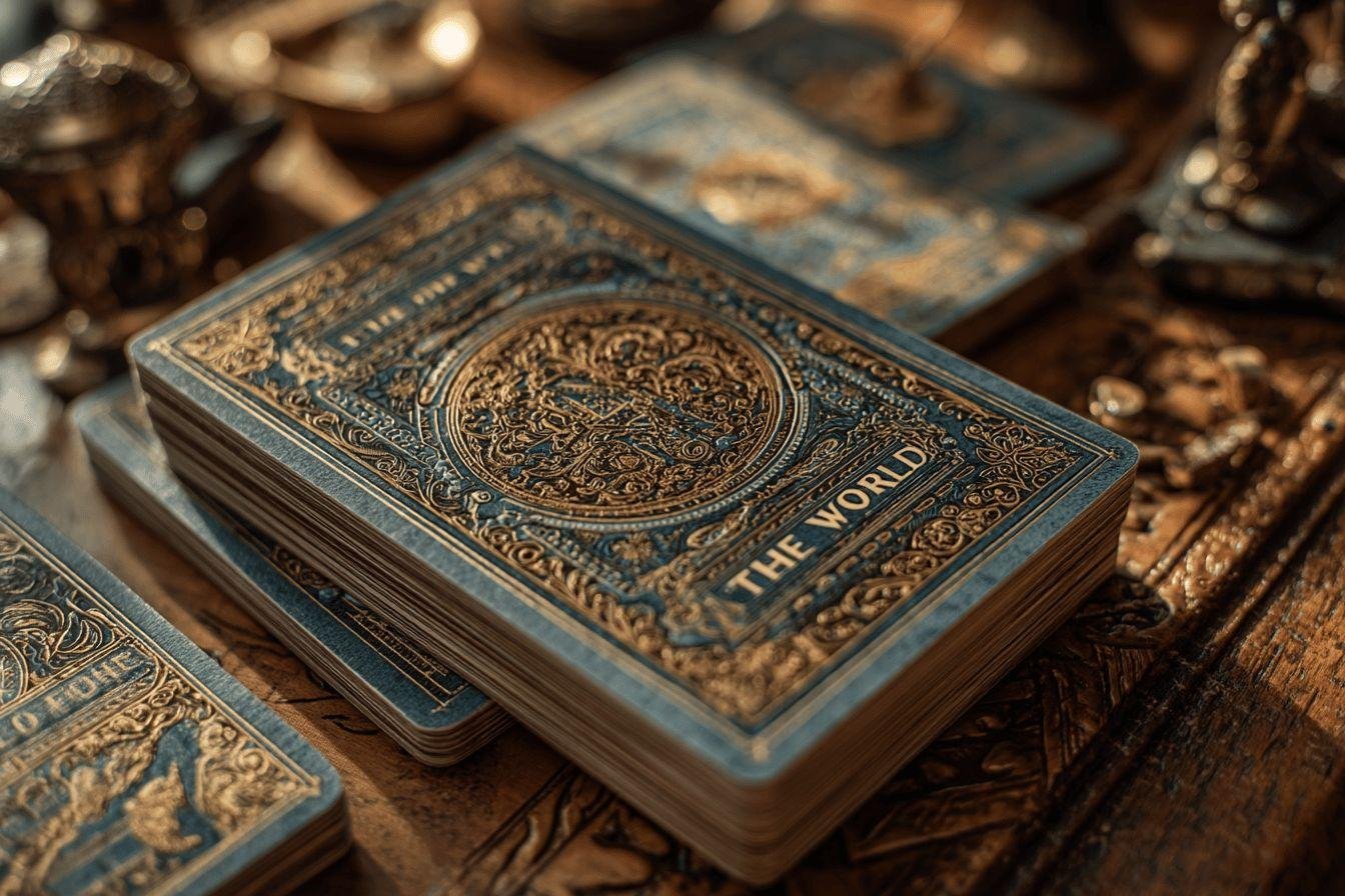 Livre ancien richement décoré avec des ornements dorés bleus