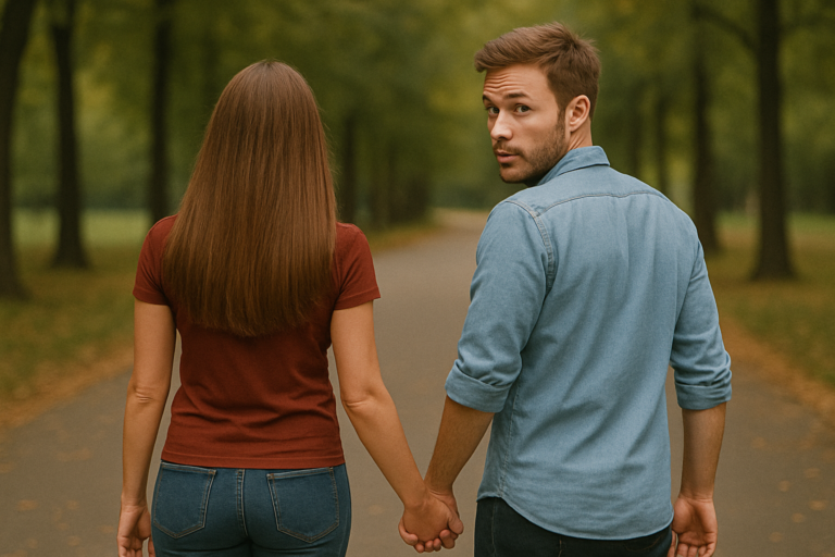 homme en couple qui se retourne