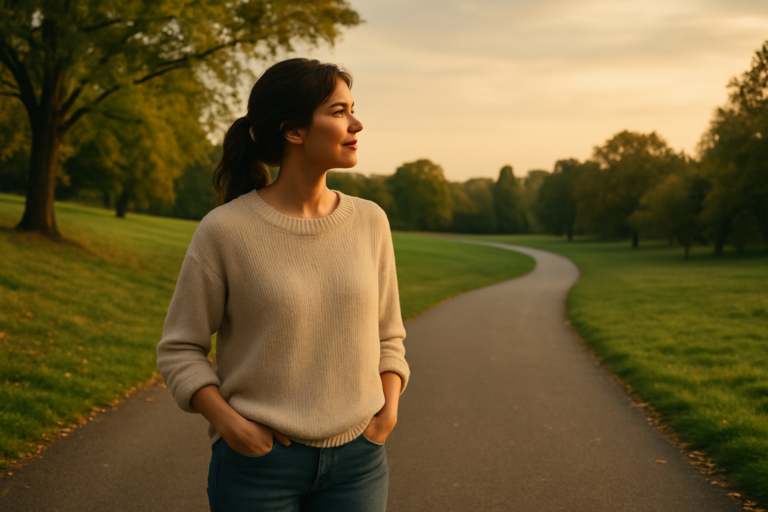 jeune femme dans un park pensive