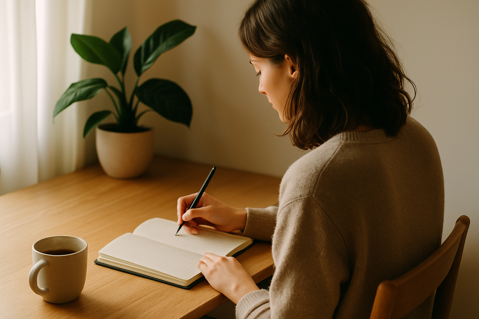 femme ecrivant dans un journal