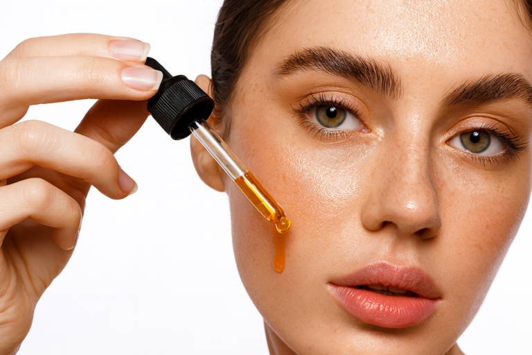 application d'huile de carotte sur le visage