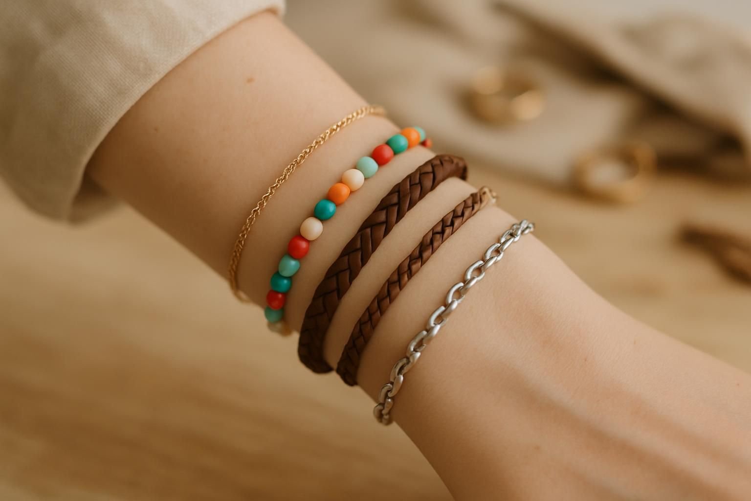 découvrez nos astuces pour porter plusieurs bracelets sans qu'ils s'emmêlent, et sublimez votre style avec élégance et simplicité.